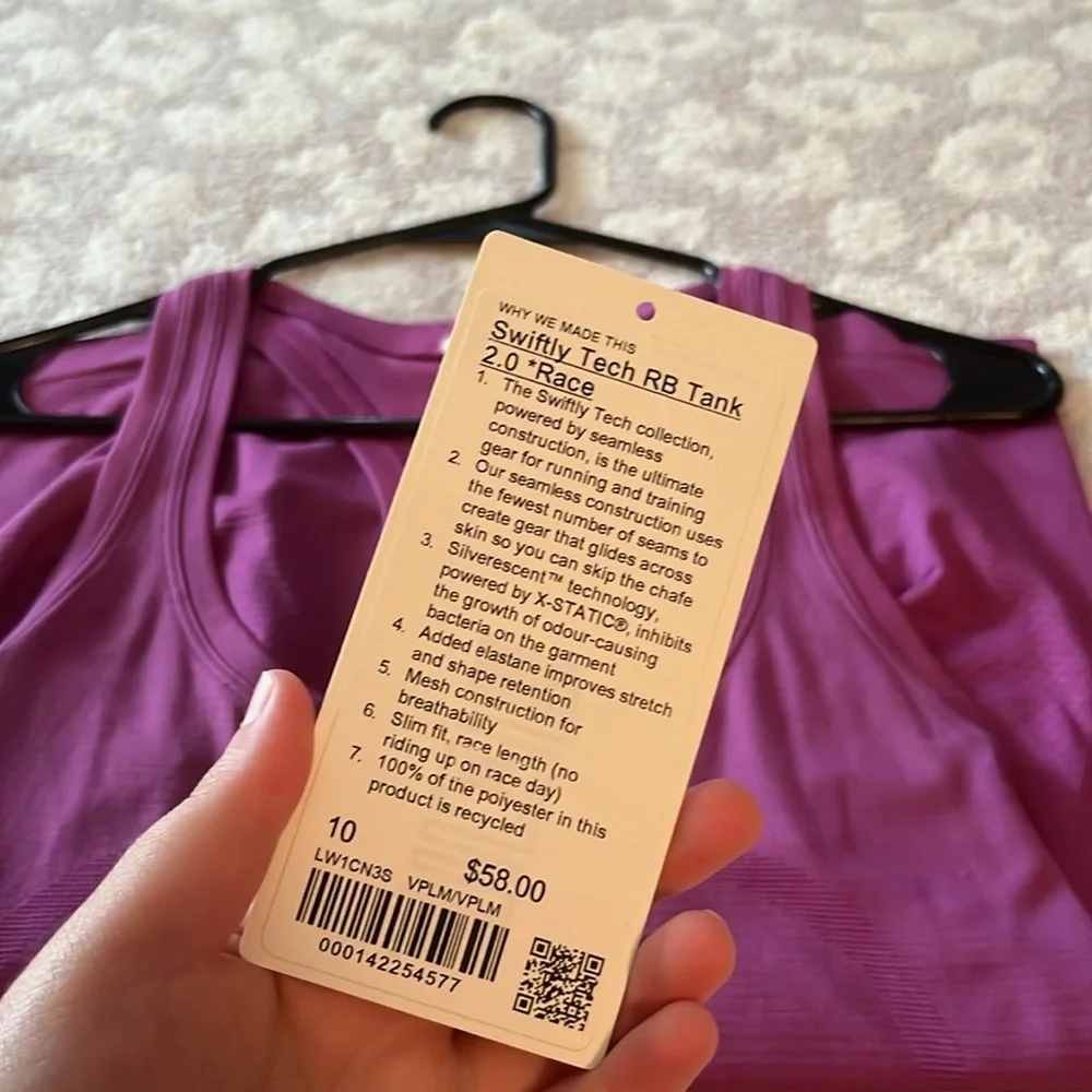 Lululemon swiftly tech racer back tank race length vivid plum - Picture 5 of 5
